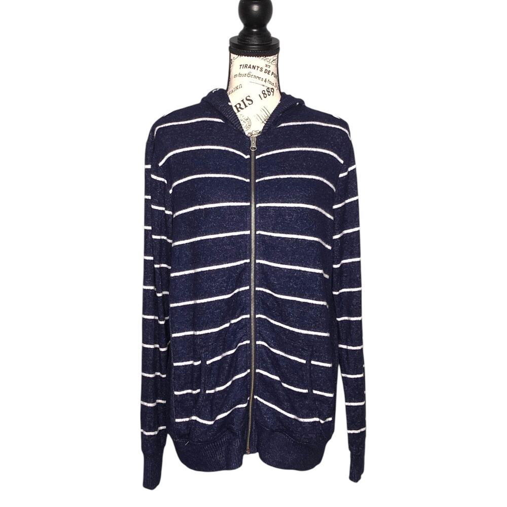 Market & Spruce (M) Blakely Zip Up Hooded Brushed Knit Hoodie Sweatshirt